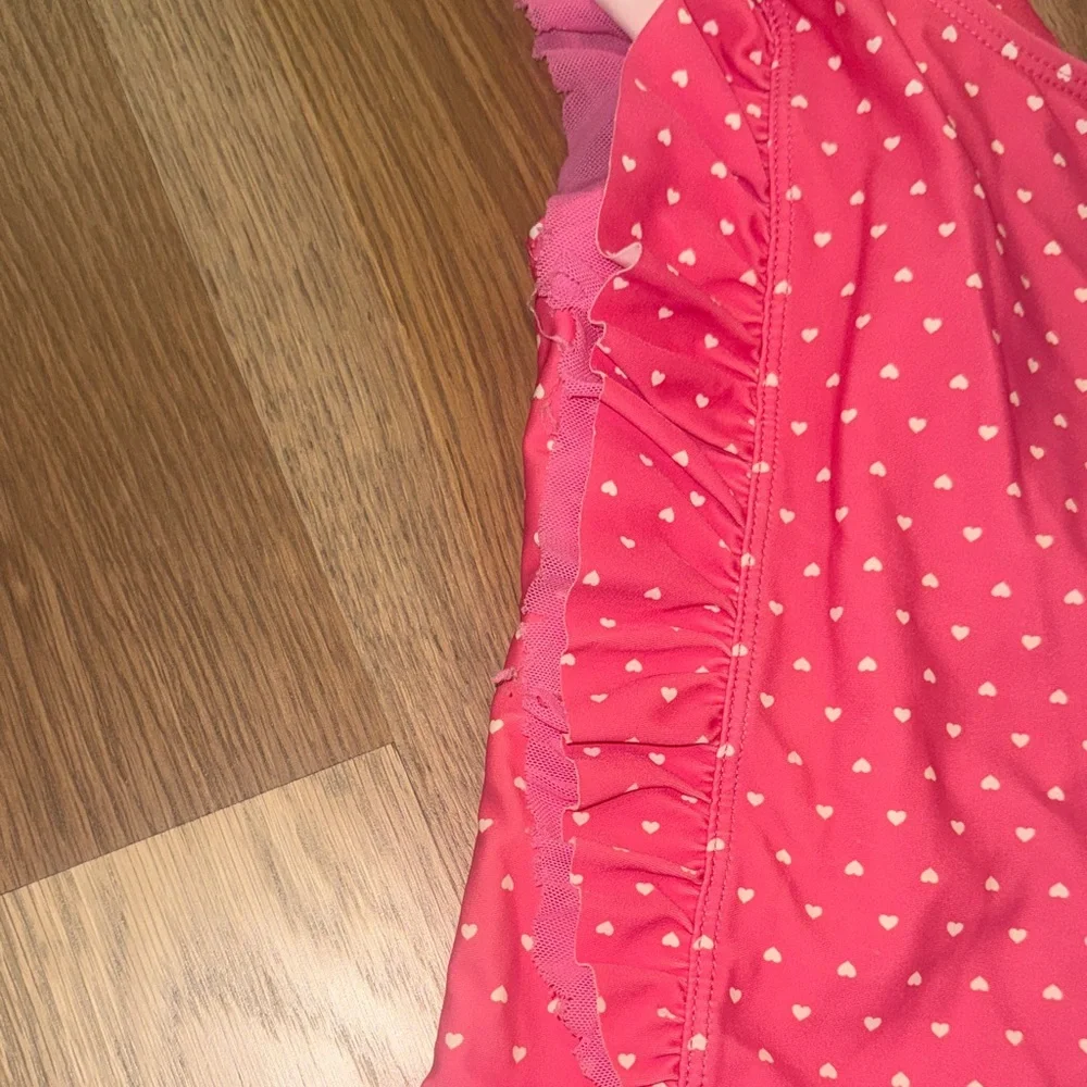 Ruffle Butts Pink Heart Print One-Piece Swimsuit